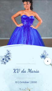 blue invitation for sweet 16 and wedding