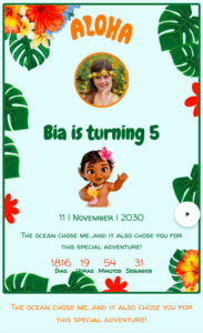 moana invitation